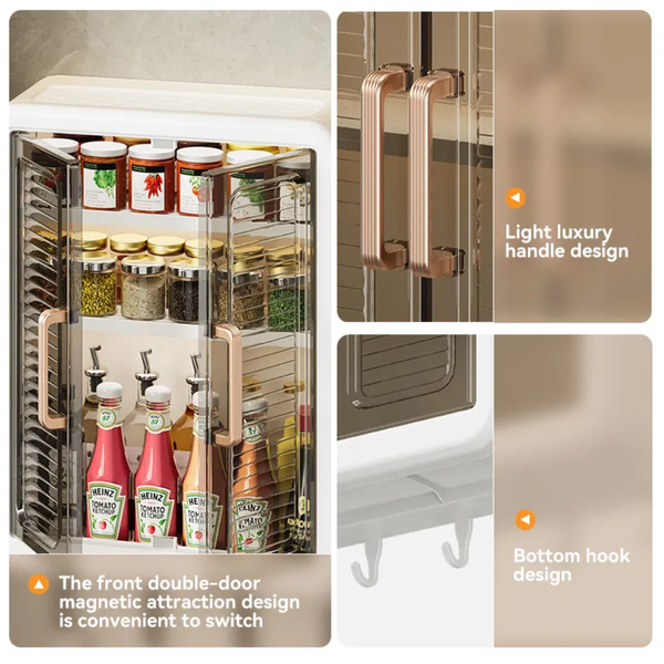 Plastic Wall Mounted Storage Cabinet for Kitchen and Bathroom Organizer