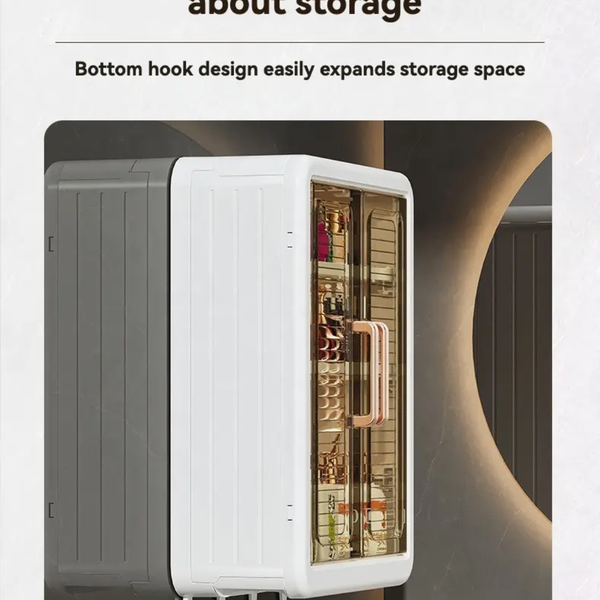 Plastic Wall Mounted Storage Cabinet for Kitchen and Bathroom Organizer