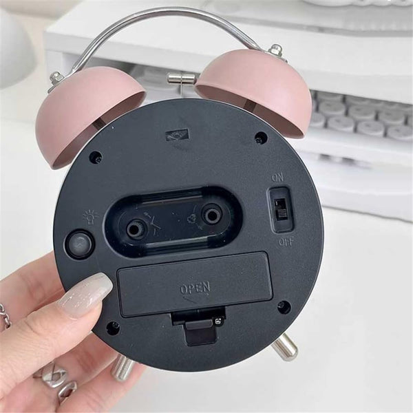 Round Dial Table Clock with stand - Baby Pink