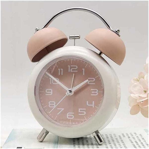 Round Dial Table Clock with stand - Baby Pink