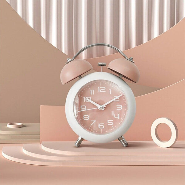 Round Dial Table Clock with stand - Baby Pink