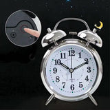 Retro Twin Bell Alarm Clock | Loud Alarm for Heavy Sleepers | Metal Body Analog Table Clock with Night Light | Vintage Desk Clock for Bedroom, Office & Study