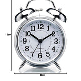 Retro Twin Bell Alarm Clock | Loud Alarm for Heavy Sleepers | Metal Body Analog Table Clock with Night Light | Vintage Desk Clock for Bedroom, Office & Study