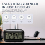 AERYS Digital Alarm Clock with Automatic Sensor, Date and Temperature Display, Compact Desk Table Clock for Students, Home, Office, Bedroom, Living Room,Home Decor, Corporate Use (Black Digital)