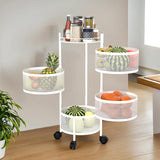 Kuber Industries Storage Rack | 4-Layer Square Multipurpose Storage Trolley with Wheels | Revolving Vegetable Kitchen Rack | Kitchen Cabinet Spice Rack | Metal Fruit Storage Rack | Black