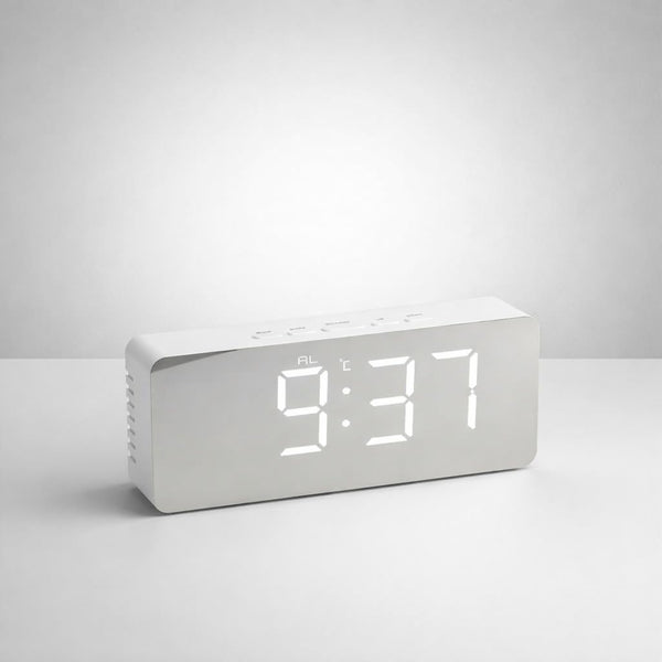 Digital Alarm Clock White
