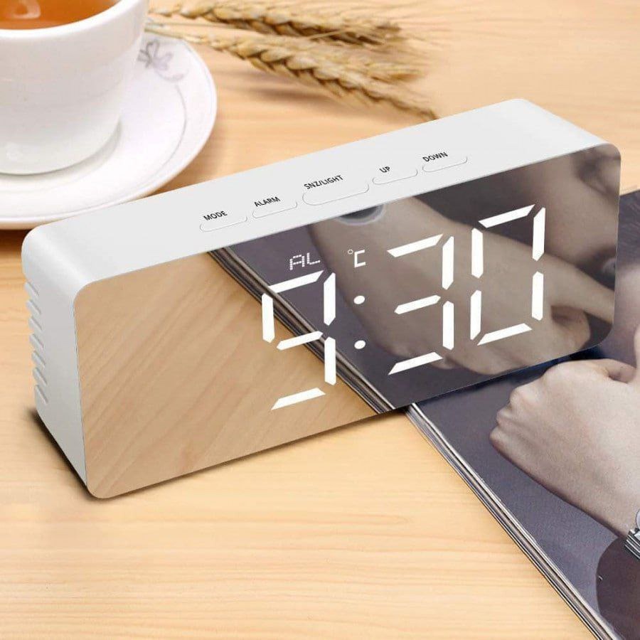 Digital Alarm Clock White